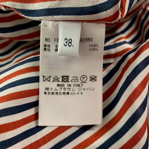 THOM BROWNE Black White Wool Glen plaid Pleated Above Knee Skirt - Picture 5 of 6